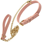 Temptasia Ardor – Adjustable Silicone Collar and Leash Set - Soft Pink and Gold > Bondage Gear > Collars & Leashes