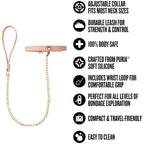 Temptasia Ardor – Adjustable Silicone Collar and Leash Set - Soft Pink and Gold > Bondage Gear > Collars & Leashes