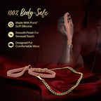 Temptasia Ardor – Adjustable Silicone Collar and Leash Set - Soft Pink and Gold > Bondage Gear > Collars & Leashes