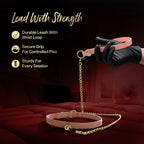 Temptasia Ardor – Adjustable Silicone Collar and Leash Set - Soft Pink and Gold > Bondage Gear > Collars & Leashes