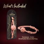 Temptasia Ardor – Breathable Silicone Ball Gag with Adjustable Strap - Pink > Bondage Gear > Gags and Bits