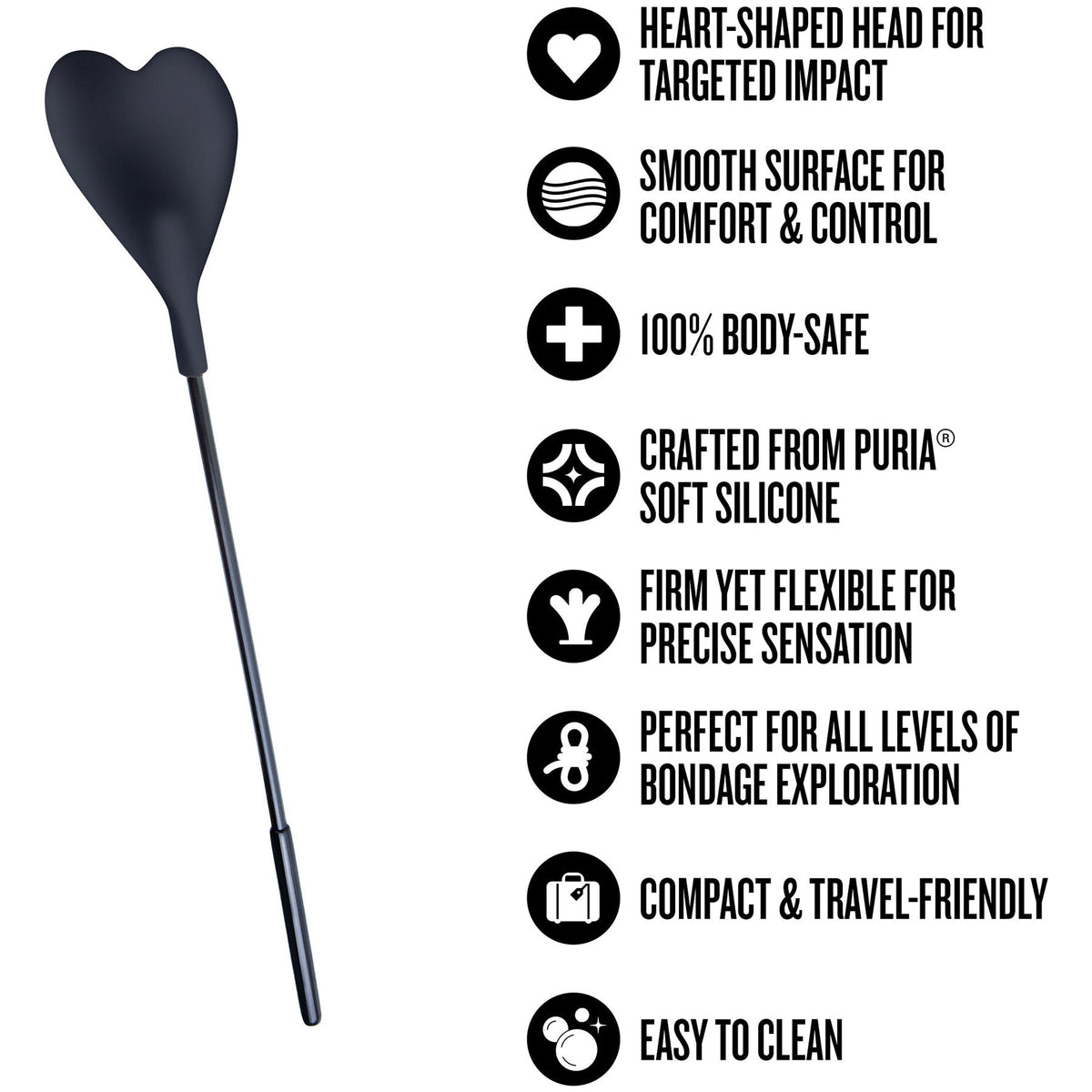 Temptasia Ardor Heart Crop – Body-Safe Silicone Crop > Bondage Gear > Crops