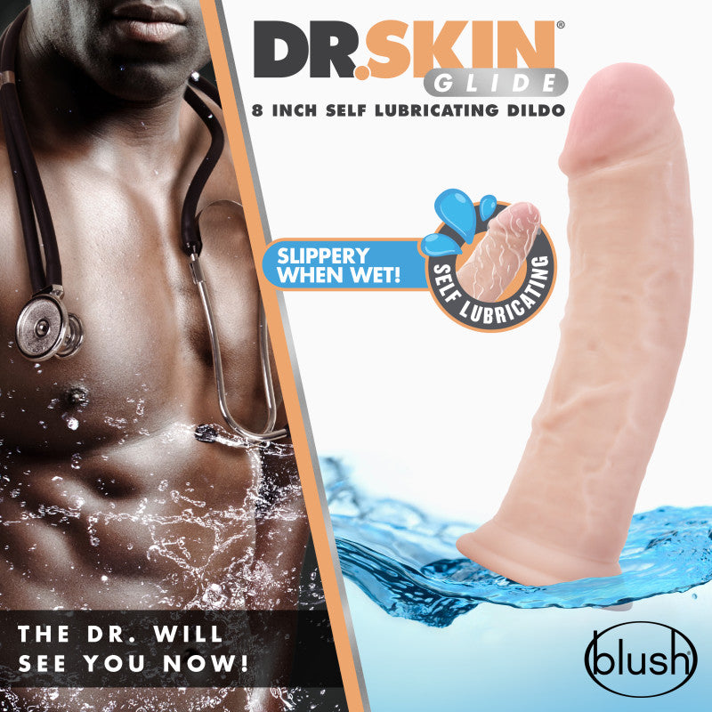 Dr. Skin Glide 8 Inch Self Lubricating Dildo 20.3 cm Dong Dongs Realistic