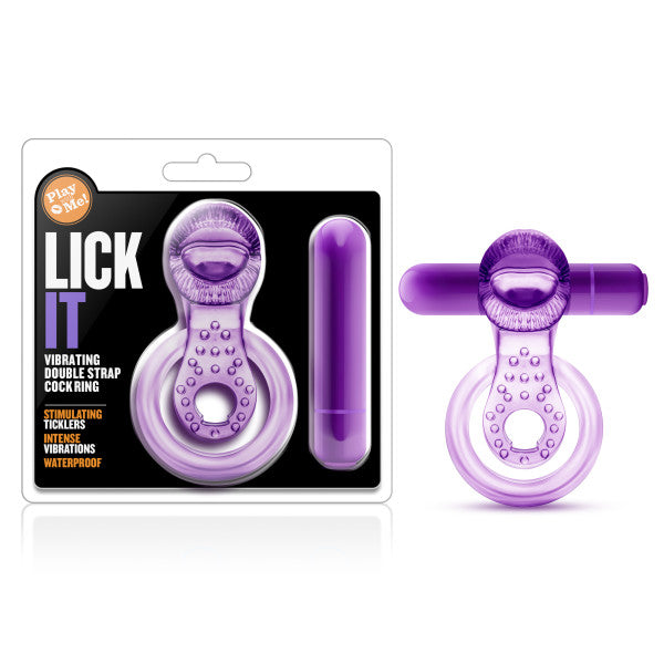 Vibrating Double Strap Cockring in Purple for Intimate Play Cock Rings Vibrating