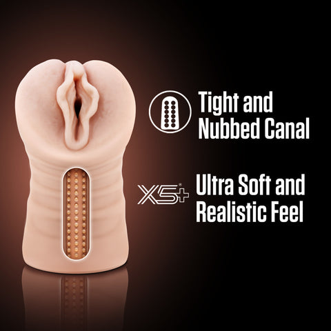 Destini Vibrating Male Stroker Beige by Blush Ultra-Soft Material > Sex Toys For Men > Masturbators > Vibrating