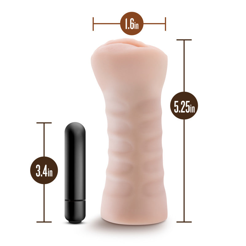 M for Men Ashley Vanilla Soft Vibrating Masturbator > Sex Toys For Men > Masturbators > Vibrating