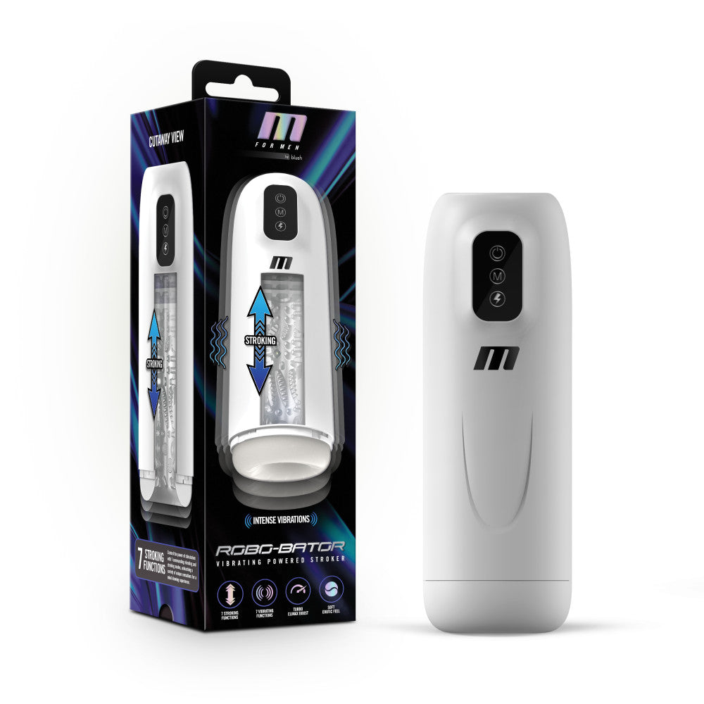 M for Men Robo-Bator White Vibrating Male Masturbator Toy > Sex Toys For Men > Masturbators > Vibrating
