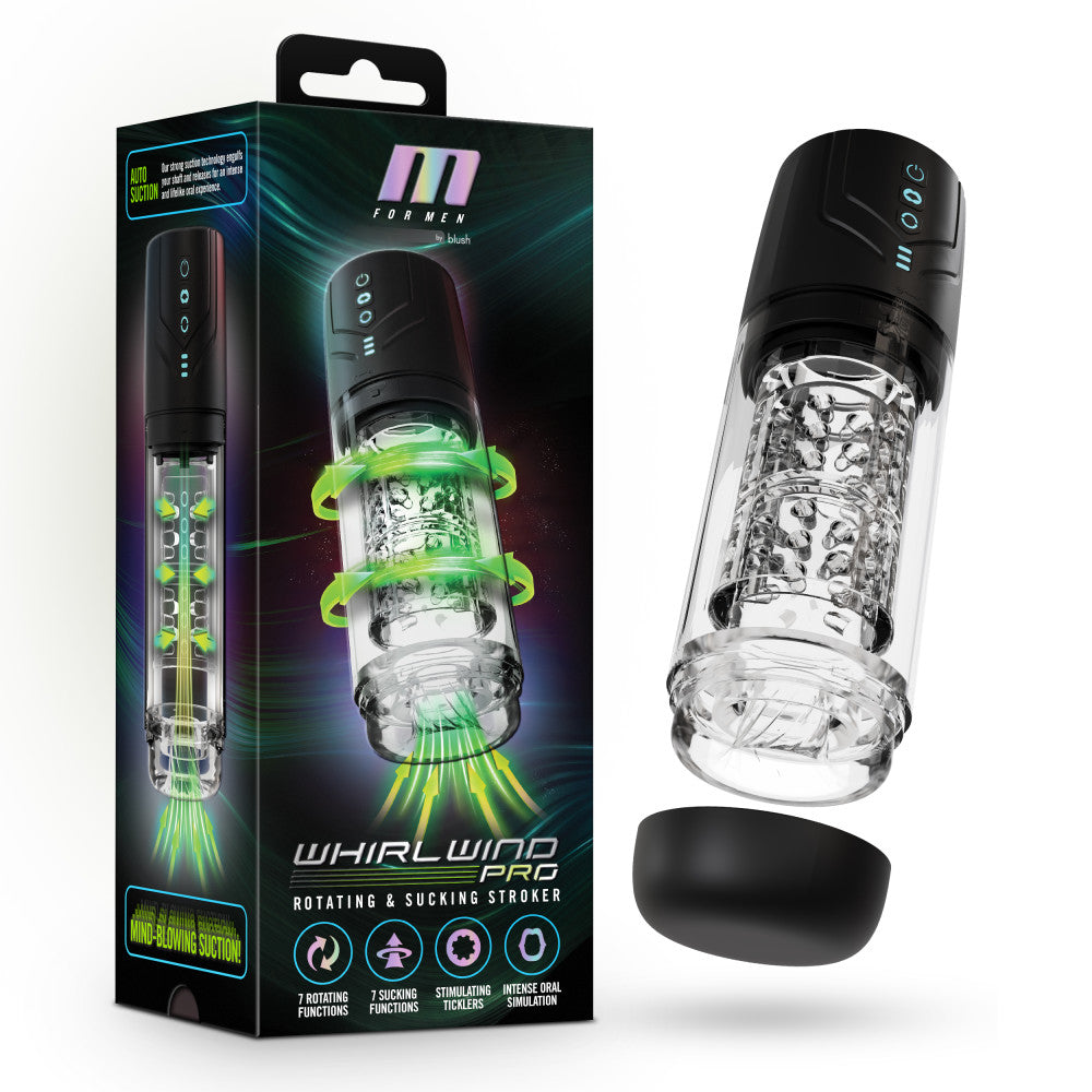 M for Men Whirlwind Pro Black Male Masturbator > Sex Toys For Men > Masturbators > Vibrating