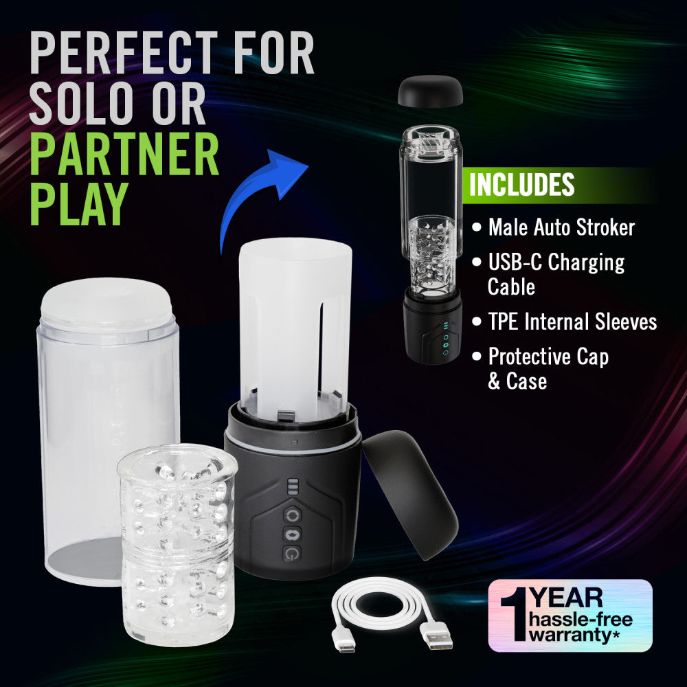 M for Men Whirlwind Pro Black Male Masturbator Strokers - Auto