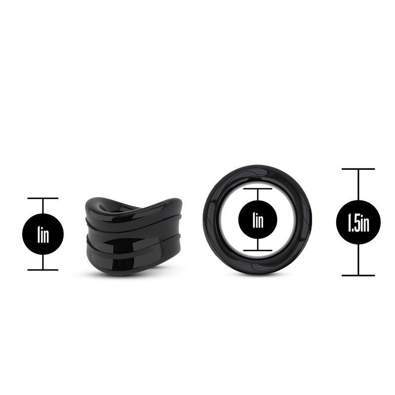 Stay Hard Beef Ball Stretcher Snug 1 Inch Black > Sex Toys For Men > Ball Stretchers