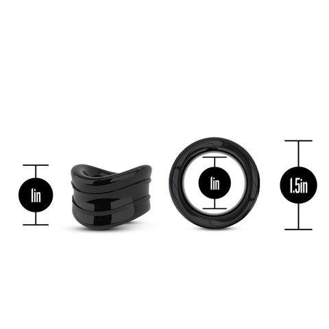 Stay Hard Beef Ball Stretcher Snug 1 Inch Black > Sex Toys For Men > Ball Stretchers