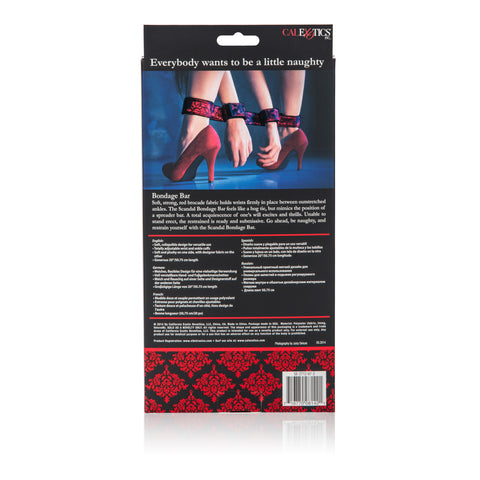 Scandal Red and Black Designer Polyester Bondage Bar with Adjustable Wrist and Ankle Cuffs > Bondage Gear > Restraints