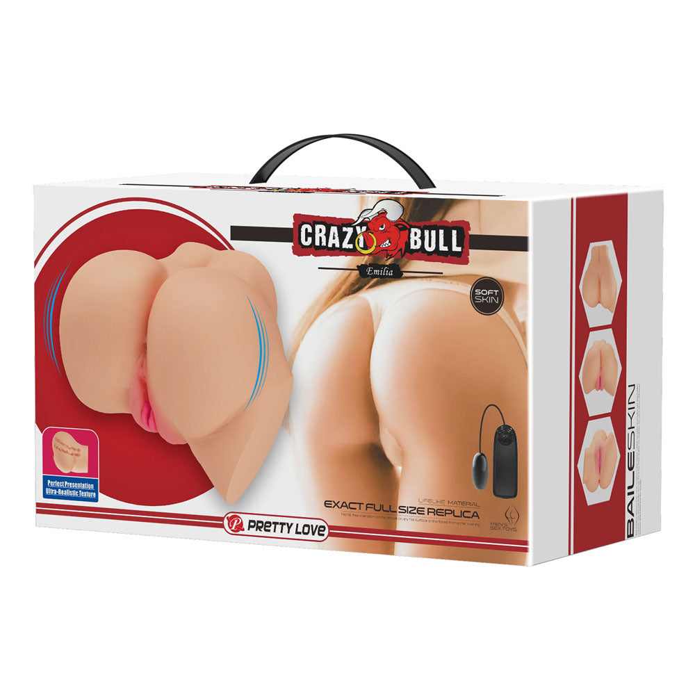 Crazy Bull Emilia Vibrating Torso Masturbator 12 Inch Realistic Skin Color > Sex Toys For Men > Assbators