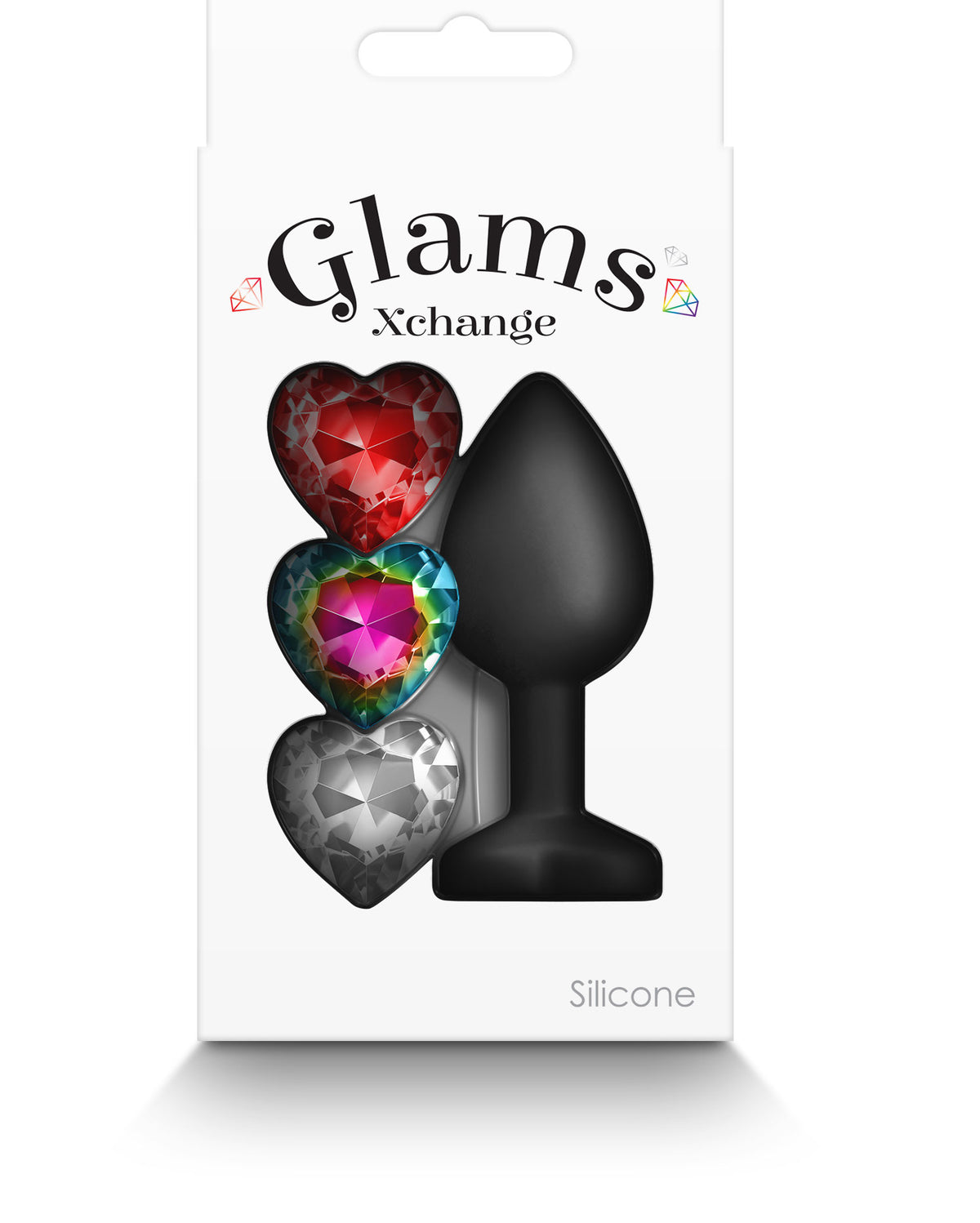 Glams Xchange Heart Small (Interchangeable Heart Gems) – Small Silicone Butt Plug (7.3cm) > Anal Range > Jewel Butt Plugs