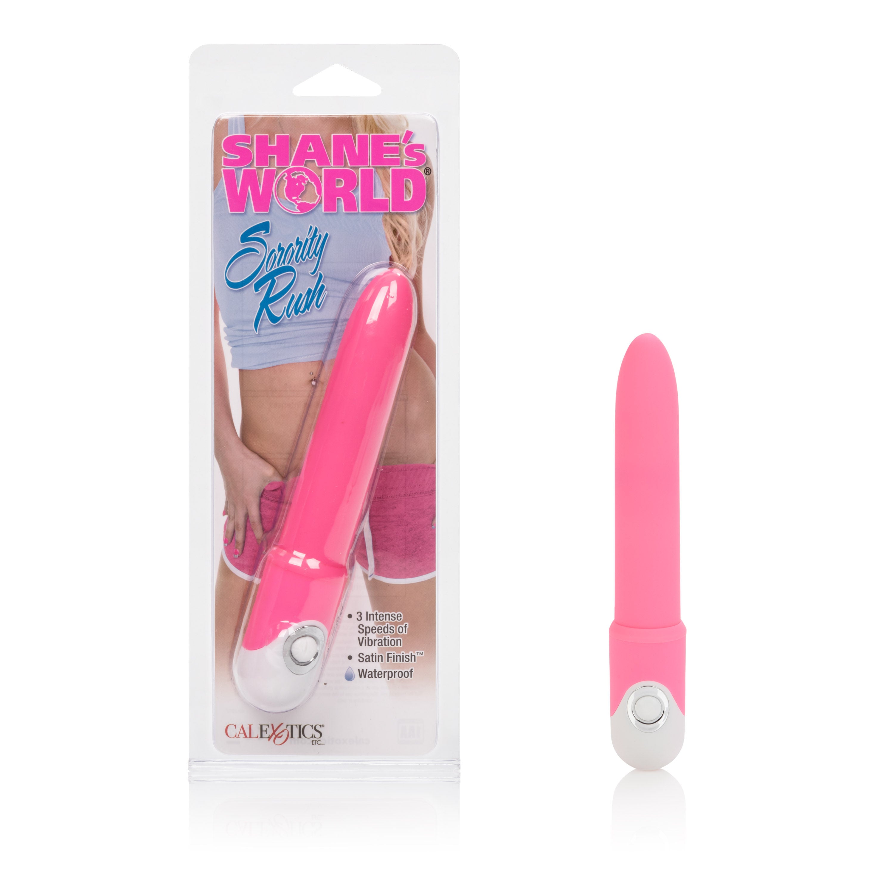 Shanes World Sorority Rush Pink Satin Finish Vibrator Toy Pink Vibrators