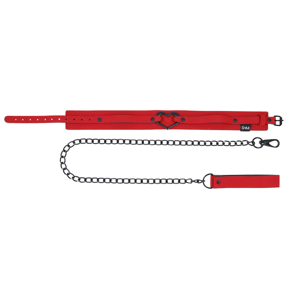 S&M Amor Heart Collar and Leash (Red) – Luxury Collar and Leash Set > Bondage Gear > Collars & Leashes