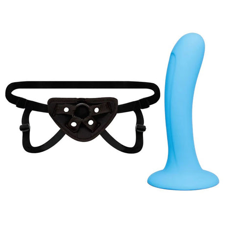 Lux Fetish My First Time Beginners Strap-On and Pegging Set – Adjustable Strap-On Harness and Dildo Set Harnesses & Strap-Ons