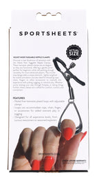 Sportsheets Velvet Noir Tuggable Nipple Clamps with Gunmetal Finish and Adjustable Restraints > Sex Toys > Nipple Clamps