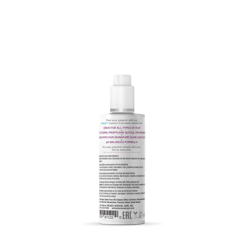 Simply Aqua Passion Fruit Water Based Personal Lubricant 2.3 Oz Flavoured Lube