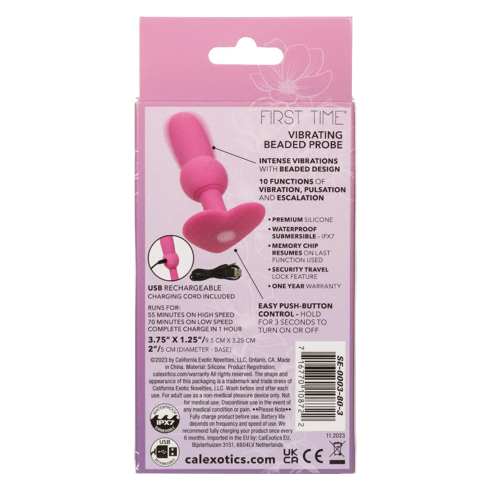 First Time Vibrating Beaded Probe – 3.7" Beginner Vibrator > Anal Range > Anal Probes