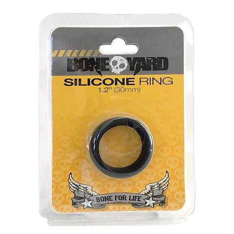 Boneyard Silicone Cock Ring 30mm Black Black Cockrings