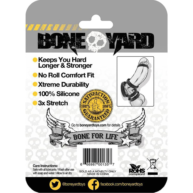 Boneyard Silicone Ring 35mm Black > Cock Ring > Single