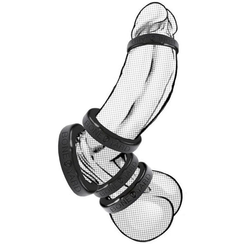 Boneyard Silicone Ring 45mm in Black - Comfortable and Durable Adult Sex Toy Cockrings