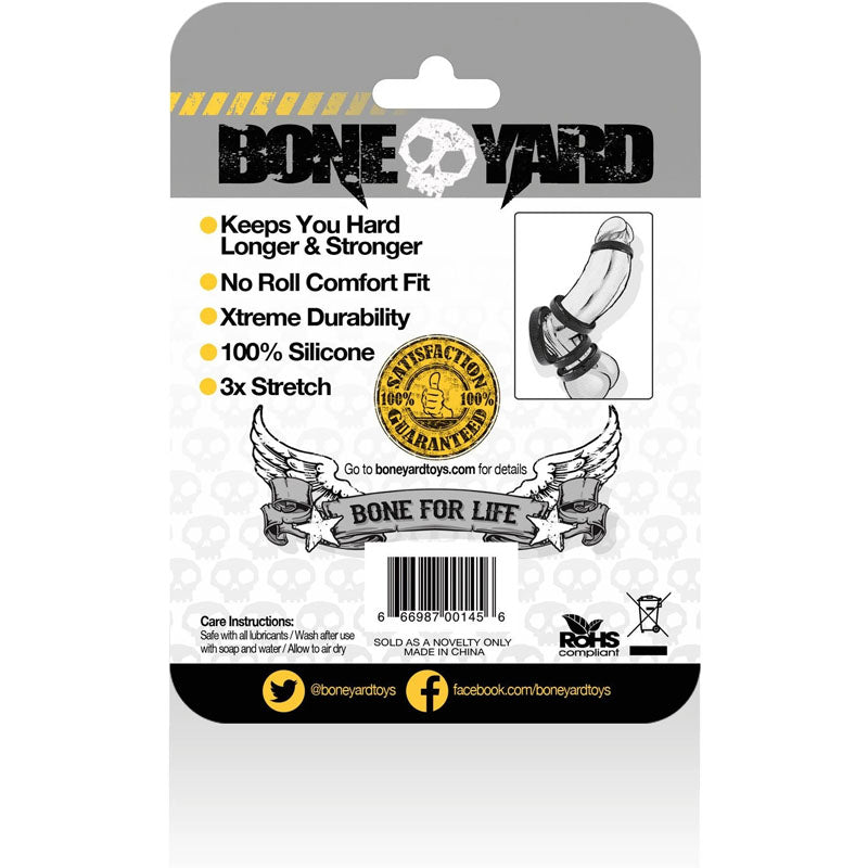 Boneyard Silicone Ring 45mm in Black - Comfortable and Durable > Cock Ring > Single