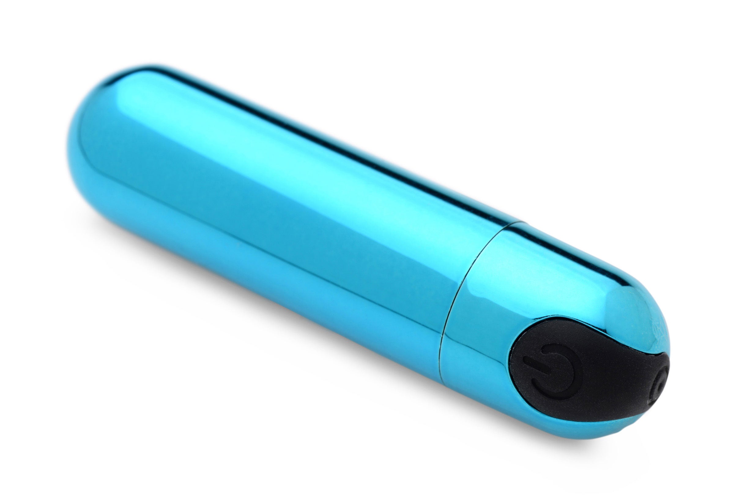 Bang! 10X Rechargeable Vibrating Metallic Bullet Vibrator in Blue BULLETS