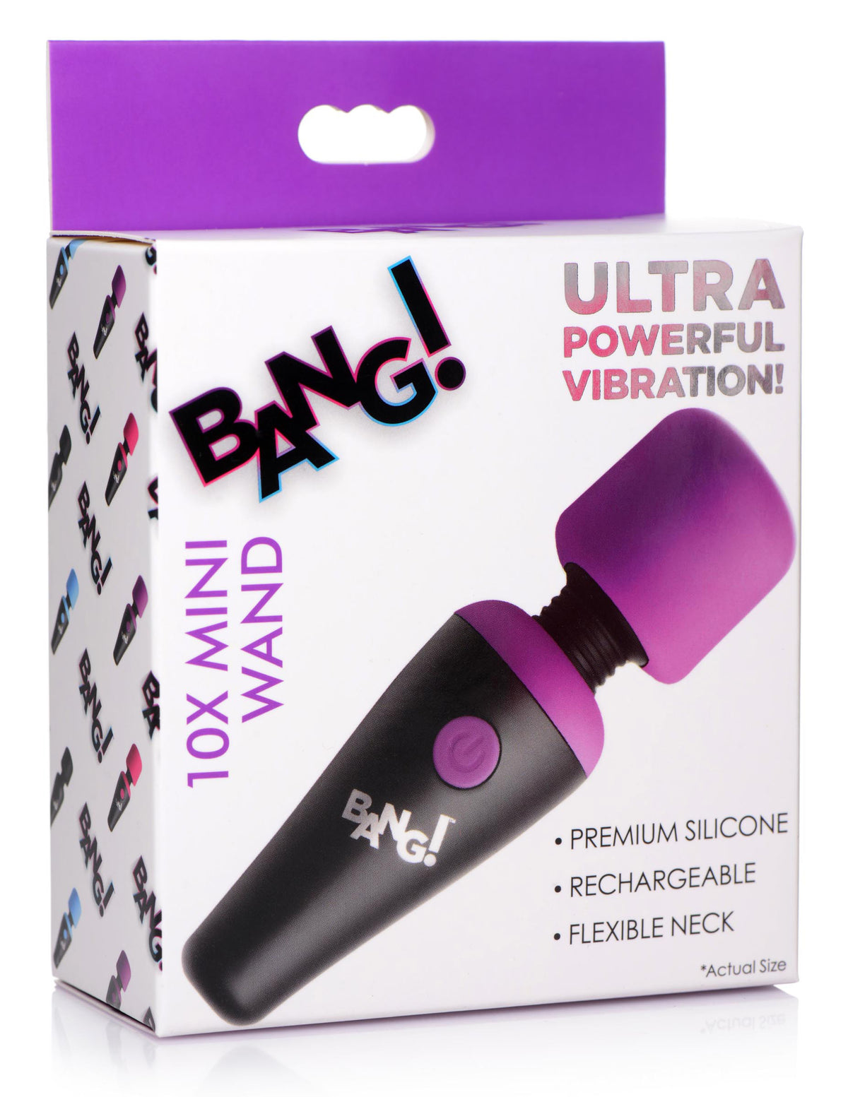 Bang! 10x Vibrating Mini Silicone Wand Purple – Travel Size with Flexible Neck and Powerful Vibration > Sex Toys > Mini Massagers