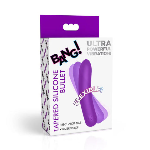 Bang Tapered Flexible Silicone Bullet Vibrator Purple BULLETS