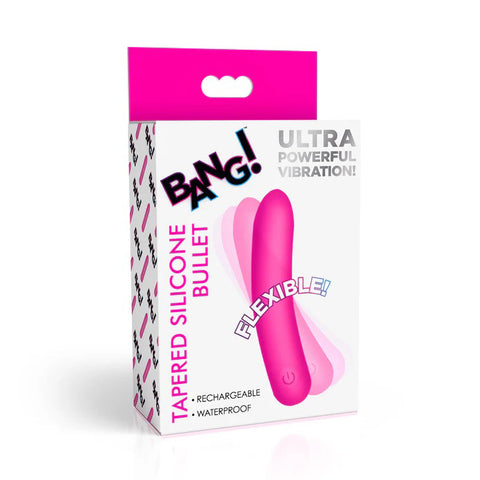 Bang Tapered Flexible Silicone Bullet Vibrator in Pink BULLETS