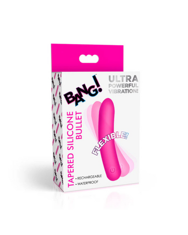 Bang Tapered Flexible Silicone Bullet Vibrator in Pink BULLETS