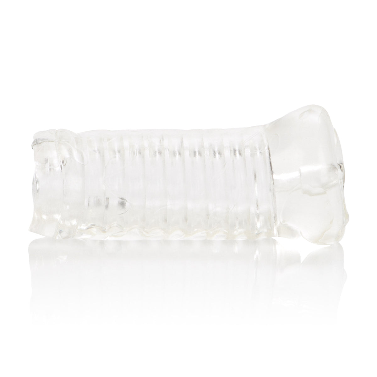 Basic Essentials Soft TPR Pussy Masturbator with Ribbed Shaft – Textured Male Masturbator > Sex Toys For Men > Masturbators > Manual
