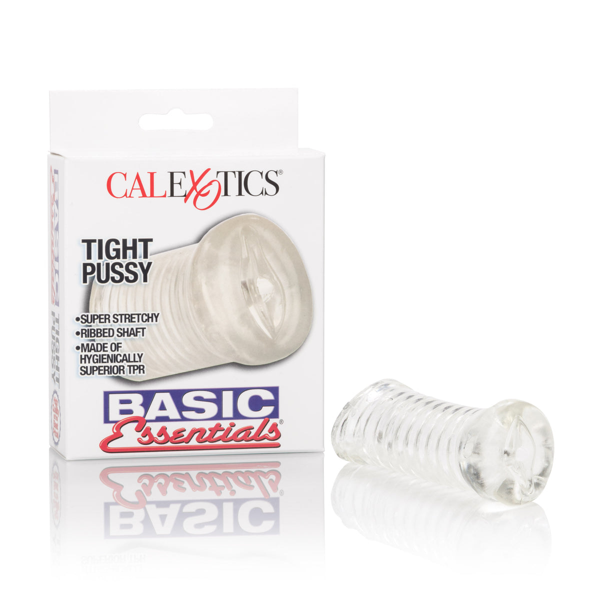 Basic Essentials Soft TPR Pussy Masturbator with Ribbed Shaft – Textured Male Masturbator > Sex Toys For Men > Masturbators > Manual