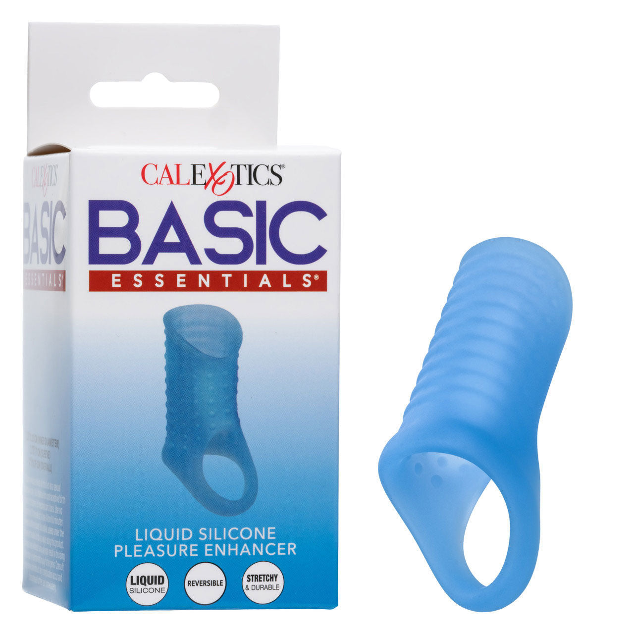Basic Essentials Liquid Silicone Penis Sleeve Enhancer Blue > Sex Toys For Men > Penis Sleeves