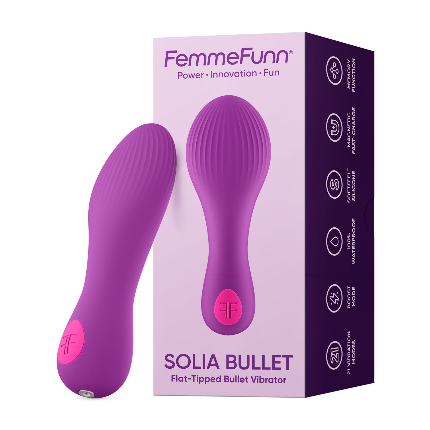 Solia Bullet Vibrator (Pink) – Compact Flat-Tipped Vibrator Purple > Vibrators > Standard Vibrators