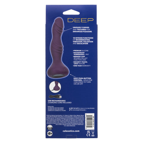 Deep Stud Purple Anal Vibrator with Curved Textured Probe Anal Toys & Stimulators