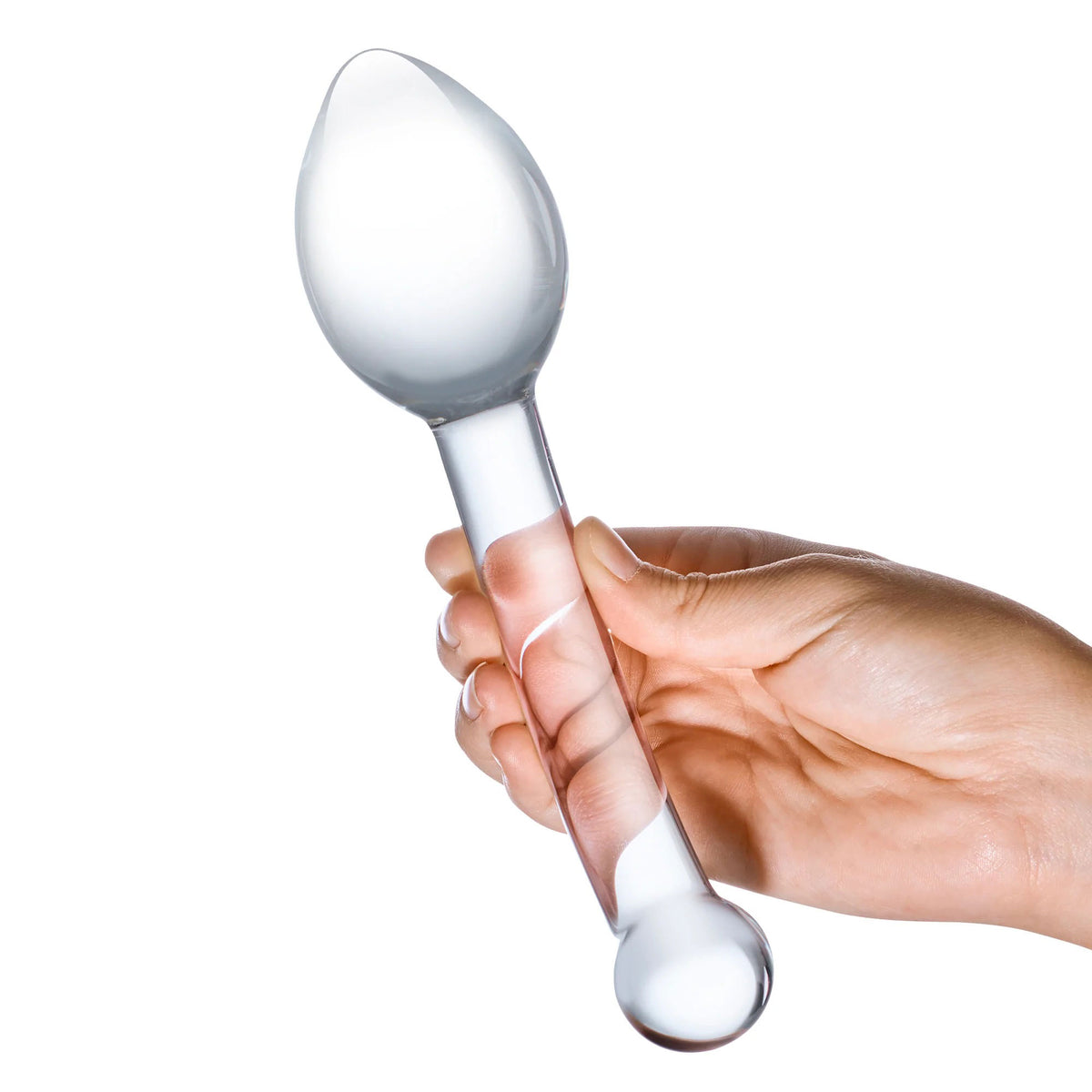Glas Pure Indulgence 8 Inch Anal Slider with Curved Flared Head Prostate Stimulator > Glass > Toys