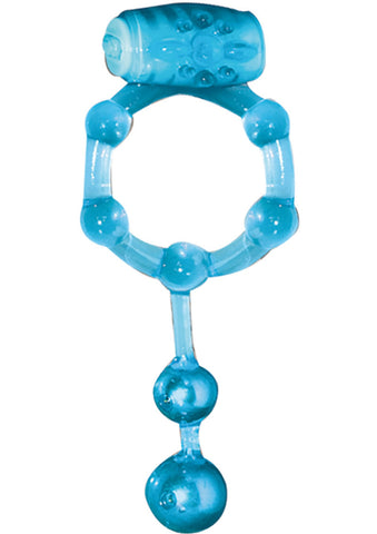 Macho Blue Stretchy Jelly Cock Ring with Vibrating Stimulator > Cock Ring > Vibrating