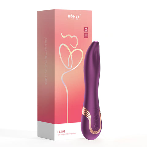 Fling App Controlled Tongue Vibrator with 9 Licking Modes Purple Couples Toys
