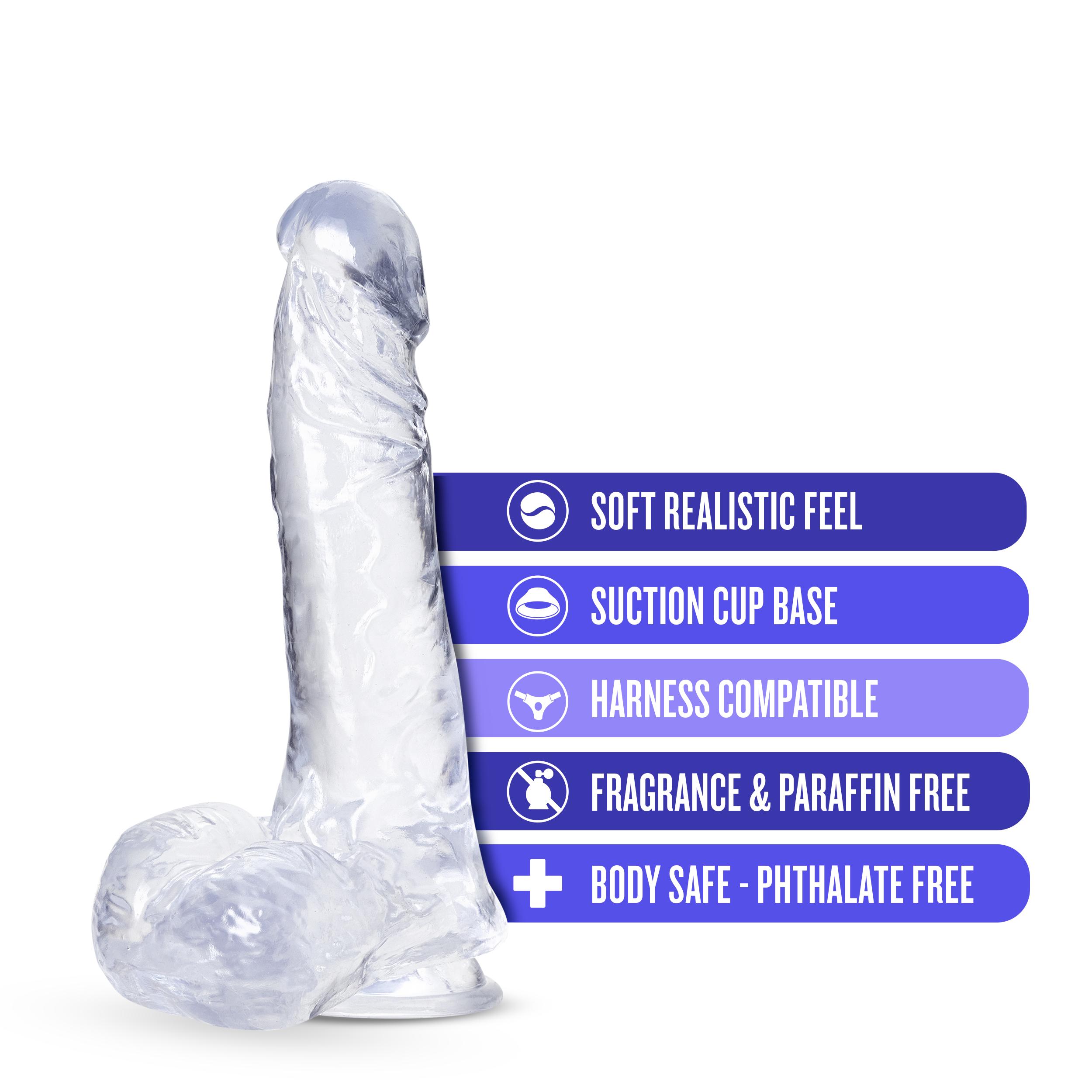 B Yours Plus Clear 5.5" Insertable Dildo Soft Realistic > Dildos > Realistic Dildos