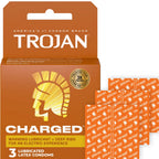 Trojan Intensified Charged Orgasmic Pleasure Condoms - 3 Pack > Essentials > Condoms