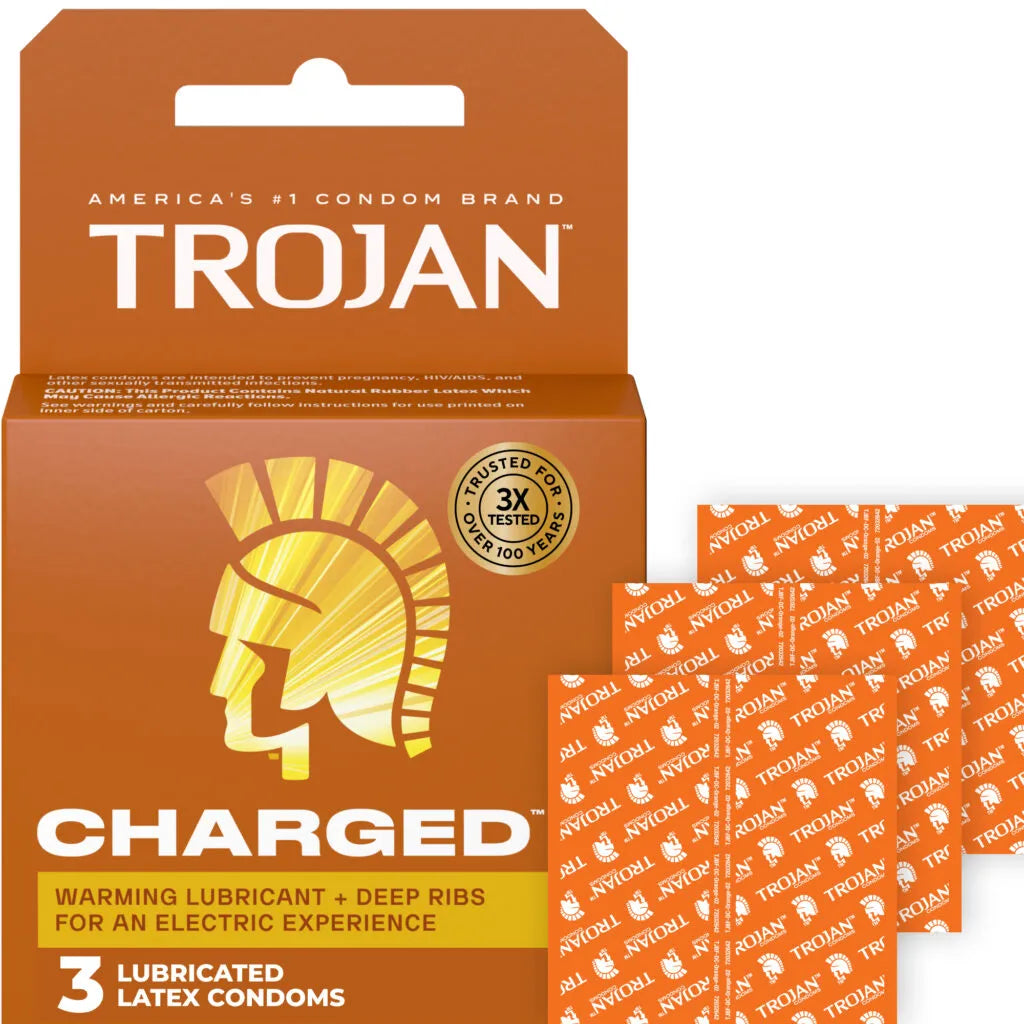 Trojan Intensified Charged Orgasmic Pleasure Condoms - 3 Pack > Essentials > Condoms