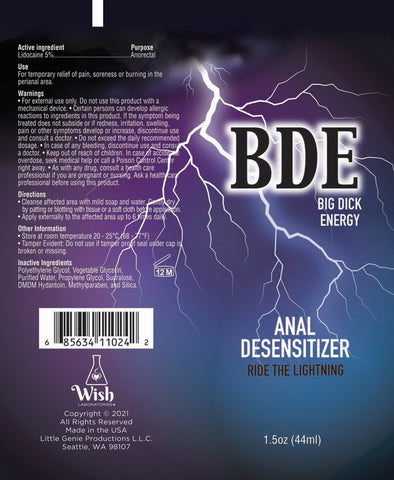 Big Dick Energy Anal Desensitiser Cream - 44 ml for Comfort Anal Lubricant