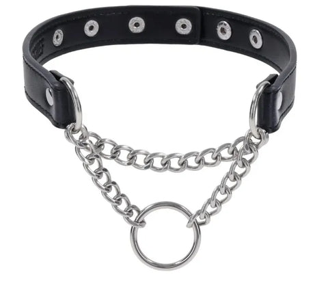 Shadow Day Collar – Faux Leather Collar with Silver Hardware > Bondage Gear > Collars & Leashes