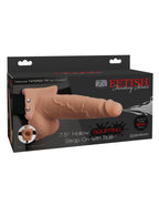 Fetish Fantasy Series 7.5 Inch Hollow Squirting Strap-On with Balls Realistic Strap-On Beige > Dildos > Hollow Strap Ons