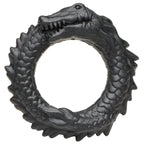Black Caiman Silicone Cock Ring With Ridges And Stretch Fit > Cock Ring > Single