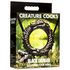 Black Caiman Silicone Cock Ring With Ridges And Stretch Fit > Cock Ring > Single