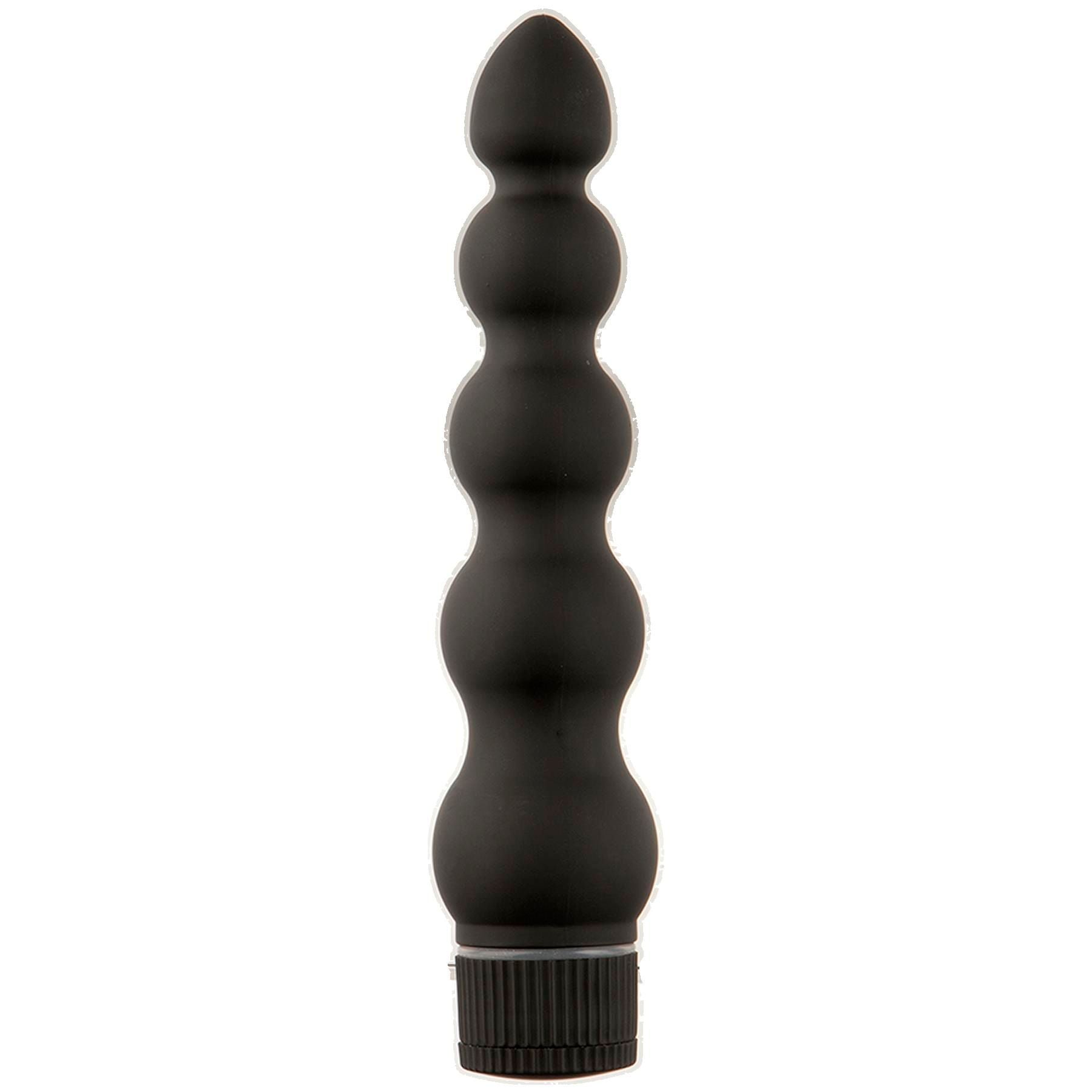 Black Magic Ribbed 7 Inch Vibrator for G-Spot and Clitoral Use ANAL TOYS